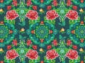 Reststück Baumwollstoff Popeline - Blumen -  180 cm