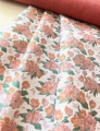Bild 3 von Jacquard - Dirndlstoff gewebt Blumen  - knitterarm - silbergrau rosa pfirsich grün - 180 cm