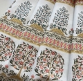 Bild 1 von Dirndl Stoff  Querstreifen - knitterarm -  creme grün senfgelb pfirsich - 200 cm