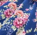 Bild 3 von Baumwoll Stretch Stoff - Blumen blau beere creme  - 50 cm