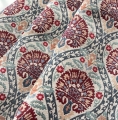 Bild 1 von Gobelin Jacquard - Dirndlstoff  gewebt  Ornamentmuster - weinrot petrol creme - 210 cm