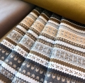 Bild 1 von Gobelin Jacquard - Dirndlstoff Querstreifen senfgelb grau cremeweiss  gewebt - 200 cm