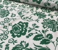 Bild 2 von Italienischer Baumwollstoff Popeline - grosse Blumen   -  cremeweiß grün - 50 cm