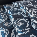 Bild 3 von Jacquard - Dirndlstoff  gewebt Blumen  - Lurex- schwarz blau  - 2x 100 cm