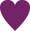 Bügelmotiv Herz - violett