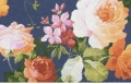 Bild 2 von Reststück Dirndlstoff Trachten Canvas Rosen Blumendruck blau - 50 cm