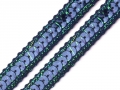 Glitzerborte - Pailettenborte 10 mm breit - nachtblau
