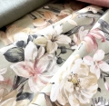 Bild 3 von Trachten Dirndl Stoff - knitterarm - Blumen groß - altgrün pfirsich cremeweiß pastel  - 2x115 cm