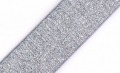 Gummiband - 3 cm  - Lurex silber grau Gürtel elastisch gewebt