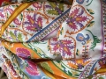 Bild 2 von Exklusiver italienischer Voile - großer Druck  - weiss orange pink grün - 300 cm