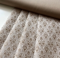 Bild 1 von Reststück Jacquard Mischgewebe knitterfrei Ornamentmuster - cappuccino creme - 130 cm