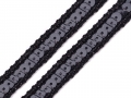 Glitzerborte - Pailettenborte 10 mm breit - schwarz