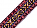 Dirndlgürtel - feste Jacquardborte  - 38 mm breit multicolor  195cm