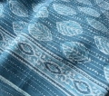 Bild 1 von Baumwollstoff - Indien  - handloom bestickt petrol blau - 50 cm