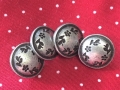 2 Stück Metallknopf - Dirndl - Blumen