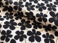 Dirndl Schürzenstoff Stoff  - Blumen - weiß schwarz  - 50 cm