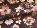 Trachten Dirndl Baumwollsatin  - Blumen groß  - weinrot  - 50cm