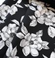 Bild 1 von Trachten Dirndl Stoff - knitterarm - Blumenmuster - schwarz-weiß - 50 cm