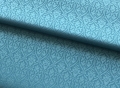 Wollsatin Jacquard Mischgewebe knitterfrei Ornamentmuster - blaugrün pastell petrol - 50 cm