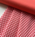 Bild 2 von Italienischer Stretch-Jacquard - Dirndlstoff  gewebt  - korallenrot  weiß - 50 cm