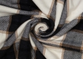 Viskose-Wollmischung - Maxi Karo schwarz beige creme  - 50 cm