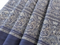 Baumwollsatin  - Bordürenstoff Streifen - knitterarm  - grau blau sand Rapport 150x100cm