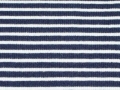 Reststück Ringelbündchen - dunkelblau/weiß  - 70 cm