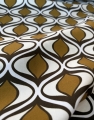 Bild 2 von Italienischer Voile - geometrisches Muster - creme gold nougat  - 100 cm