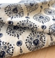 Bild 1 von Baumwollstoff Voile - Blumen  - creme blau - 50 cm