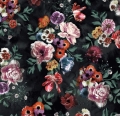 Bild 2 von Dirndl Stoff Blumen - schwarz multicolor   - 100 cm
