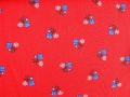 Reststück Dirndl Stoff Blumen - rot blau grün - 165 cm