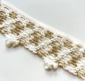 Bild 2 von Borte Zierborte - creme gold lurex  6cm breit  -  3 Meter