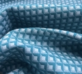 Bild 4 von Italienischer Stretch-Jacquard - Dirndlstoff  gewebt  - petrol türkis weiß - 50 cm