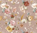 Bild 2 von Reststück Trachten Dirndl Baumwolldruck  - Blumen  - lachs pastell senf - 145cm