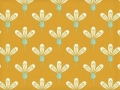 Baumwollstoff Popeline - Blumen - senfgelb -  50 cm