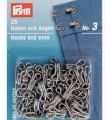 Bild 2 von 25 Stück Haken und Augen Pyrm - Spenzer - silberfarben Größe 3