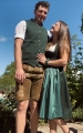Bild 2 von Wollsatin Jacquard-Dirndl Stoffpaket monochrom tannengrün Manuela