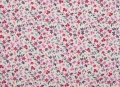 Baumwollstoff Blusenstoff - Blumen - weiß beere -  50 cm