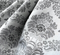 Bild 1 von Jacquard Dirndl Stoff Blumen - knitterfrei- Ornamentmuster - grau schwarz - 220 cm