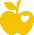 Bild 1 von Bügelmotiv Apfel groß - gelb