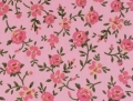 Reststück Dirndl Stoff Baumwollsatin Blumen - rosa zartrosa grün - 110 cm