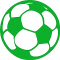 Bügelmotiv Fußball - grasgrün