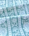 Baumwollstoff - Indien  - blockprint Handdruck Blumenranken dunkles mintgrün - 50 cm
