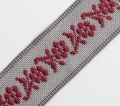 Borte Jacquardborte Webband Band  grau  bordeaux -  45 mm breit  - 3 Meter