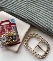 Bild 1 von Materialpaket für einen Breitcord Gürtel Dirndlgürtel - salbeigrün