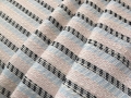Jacquard Bänderoptik  Baumwoll-Mischgewebe -knitterarm - Streifen quer - creme rosa hellblau 50 cm