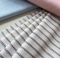 Bild 1 von Jacquard Dirndlstoff Querstreifen gewebt - creme rosa hellblau 170  cm
