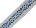 Bild 1 von Borte Jacquardborte Webband Band hellblau  dunkelblau grau   - 30 mm breit  - 285 cm