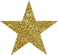 Bügelmotiv Stern 10 cm - gold glitzer