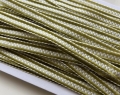 Samtband Samt Samtbänder  - 10 mm breit - olivegrün  weiß 